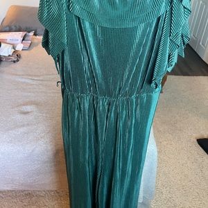 Zara Basics Teal Pleated Jumpsuit